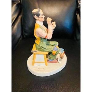 Vintage "Man Threading A Needle"Norman Rockwell Collectible Figurines